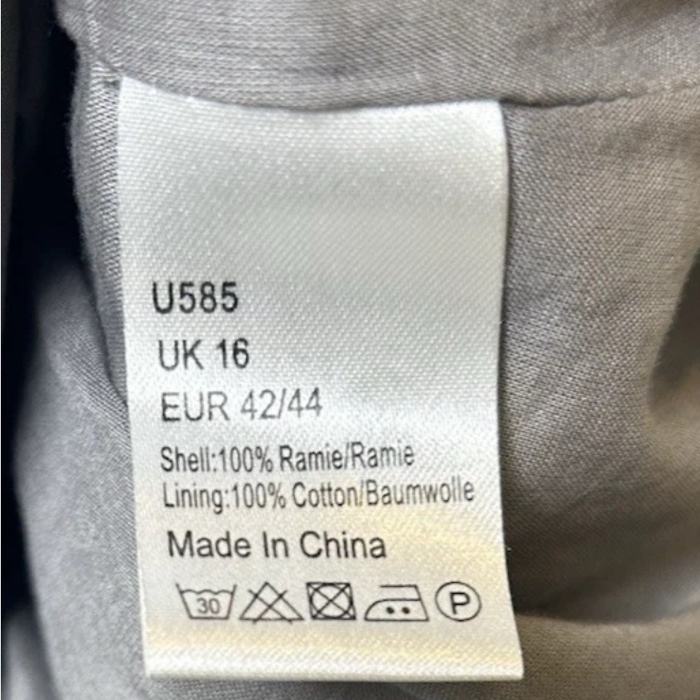 Poetry Grey Ramie Midi Dress with Sequin Detail Size UK 16 or US 12 Short Sleeve - Picture 6 of 6